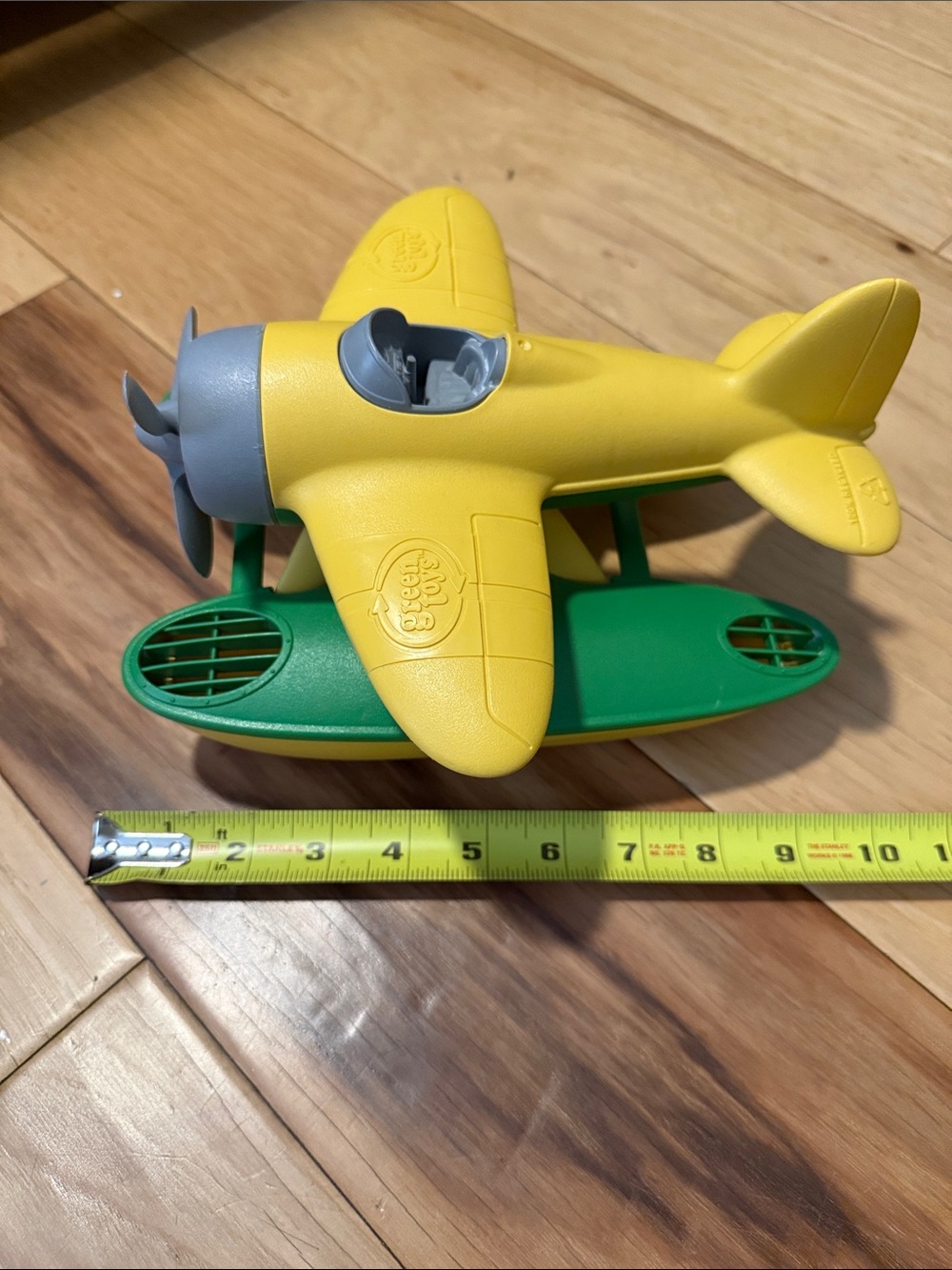 Green Toys Yellow & Green Seaplane Toy - Durable Eco-Friendly Play Plane